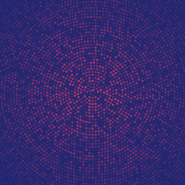Abstract Purple halftone background with dotted - Trendy design Modern and trendy background. Halftone design with a lot of small dots and beautiful color gradient. This illustration can be used for your design, with space for your text (colors used: Red, Pink, Purple, Blue). Vector Illustration (EPS file, well layered and grouped), square format (1:1). Easy to edit, manipulate, resize or colorize. Vector and Jpeg file of different sizes. round creative stock illustrations