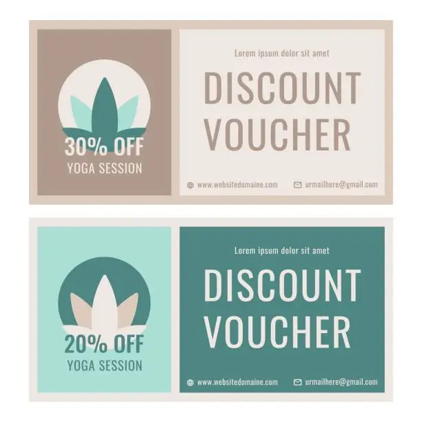 Vector illustration of Discount voucher template with lotos