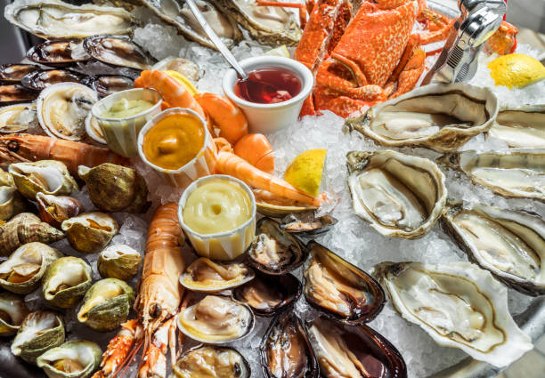 istock Seafood plate. Delicacy food. 1805441737