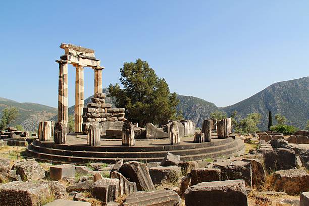 Rural Greek Delphi Temple stock photo