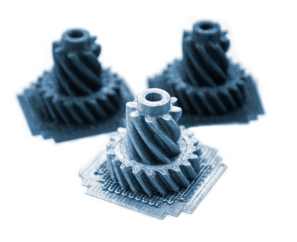 istock Abstract object printed 3D printer photopolymer SLA Isolated white background. 1805459798