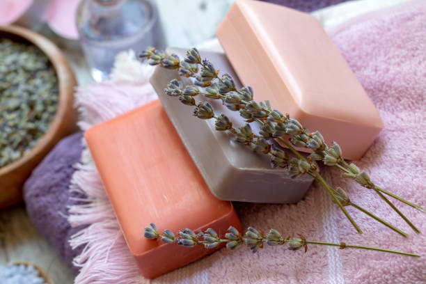 istock Dried lavender flowers and lavender soap 1805474512