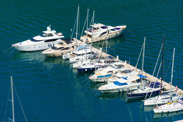 istock top view of the berth with yachts 1805484220