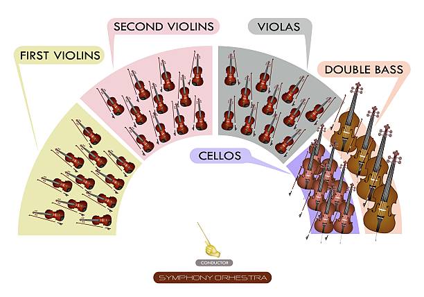illustrations, cliparts, dessins animés et icônes de diagramme de corde d'instrument de musique pour bande symphonique - tabulature