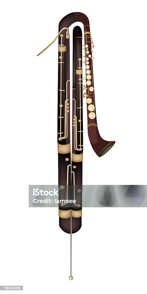 Klasyczna Contrabassoon na białym tle - Zbiór ilustracji royalty-free (Kontrafagot)