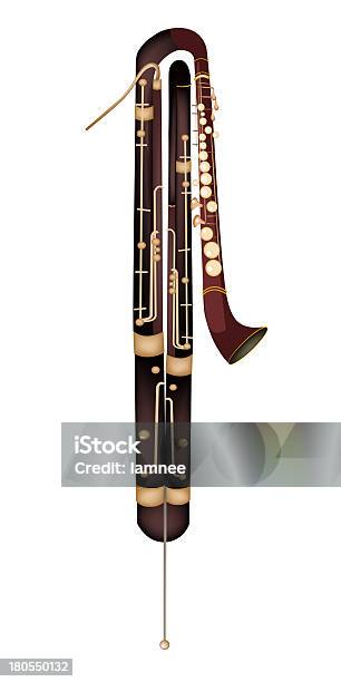 Clássica Contrabassoon Isolado Em Fundo Branco - Arte vetorial de stock e mais imagens de Contra Fagote - Contra Fagote, Fagote, Acorde