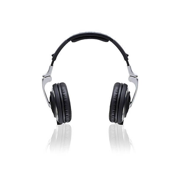 istock Black headphones isolated on a white background 180550183