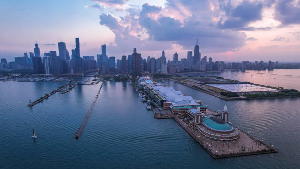 istock Navy Pier's Twilight Magic: Chicago's Skyline Comes Alive 1805527878