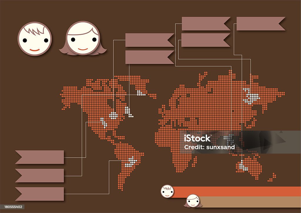 Niños en el mundo de la infografía - Foto de stock de Andar libre de derechos