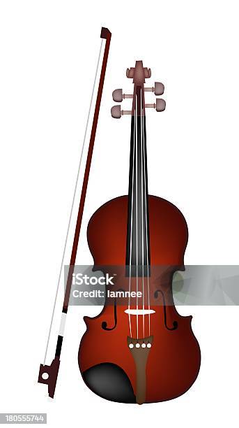 Schöne Braune Violine Auf Weißem Hintergrund Stock Vektor Art und mehr Bilder von Akkord - Akkord, Ausrüstung und Geräte, Braun