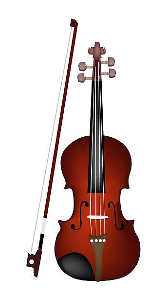 illustrazioni stock, clip art, cartoni animati e icone di tendenza di belle marrone il violino su sfondo bianco - tabulature