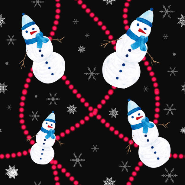 istock Seamless pattern for new year and christmas. Watercolor drawing. 1805570443