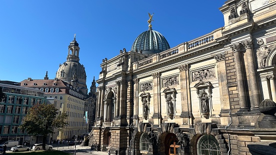 Dresden, Germany – September 2, 2023: Traditional architecture in Dresden,  Germany.