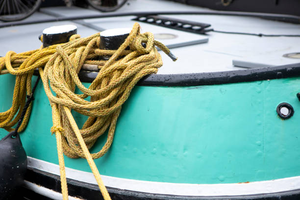 Close-up of a boat moored in the Oosterdok, or Eastern Dock, in Amsterdam