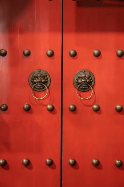 istock Ancient Chinese wooden gates and locks 1805607722