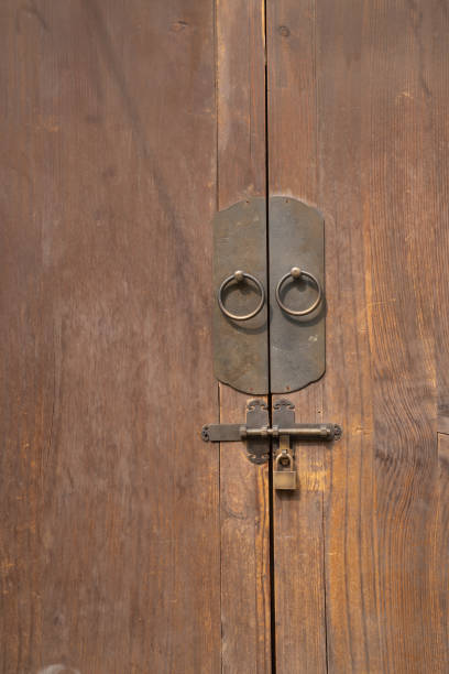istock Ancient Chinese wooden gates and locks 1805607727
