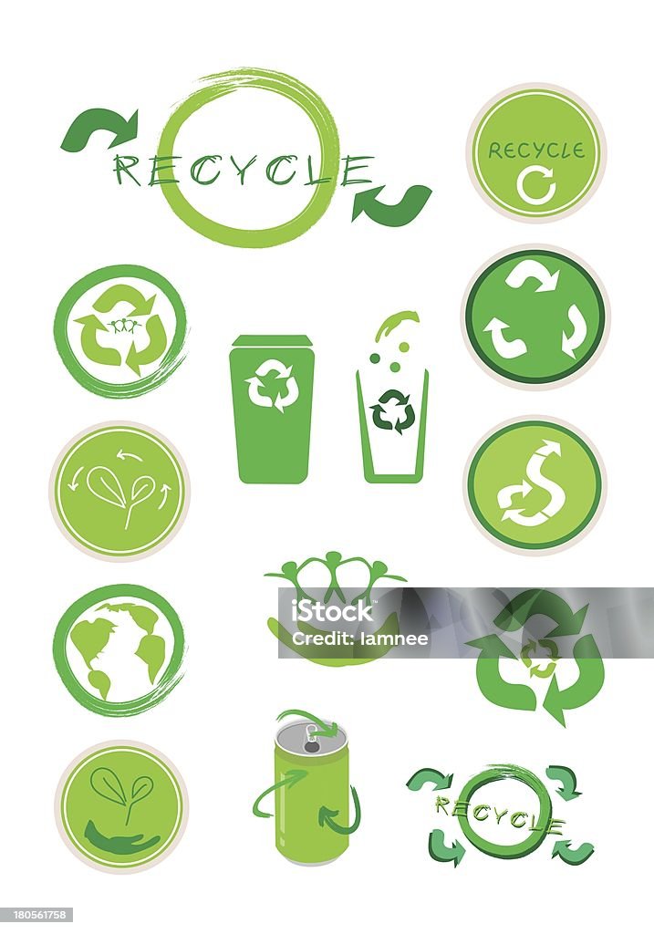 Satz von Ökologie Symbol für die Welt retten - Lizenzfrei Designelement Stock-Illustration