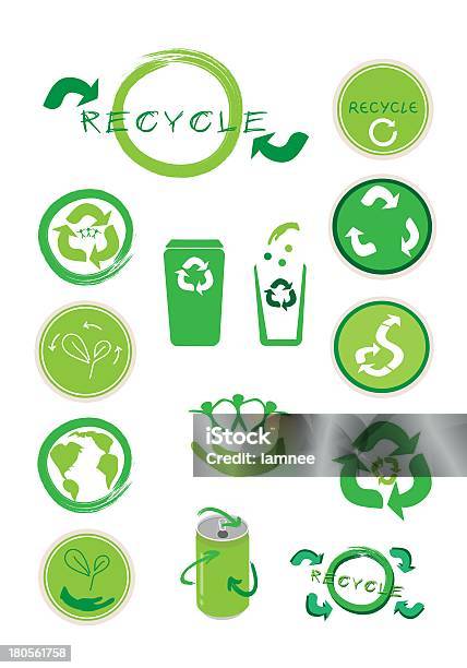 Set Di Icone Di Ecologia Per Salvare Il Mondo - Immagini vettoriali stock e altre immagini di Ambiente - Ambiente, Bidone per il riciclaggio, Composizione verticale