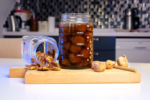 Homemade fig jam, an indispensable part of breakfasts