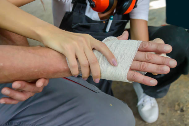 istock Carpentry Worker at a Workshop Suffered an Injury of Hand. 1805623974