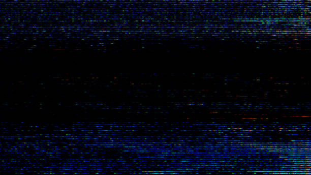 istock Glitch noise static television VFX pack. Visual video effects stripes background, CRT tv screen no signal glitch effect 1805627266