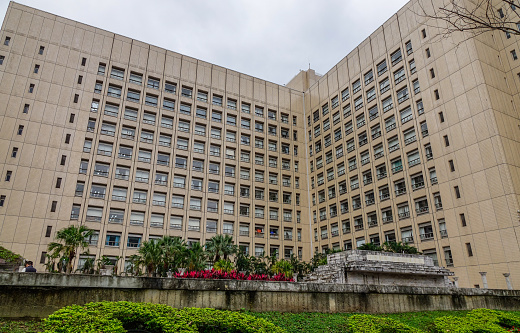 Taipei, Taiwan - Dec 23, 2015. Government building in Taipei, Taiwan. Taipei City is widely regarded as the political, economic, and cultural center of Taiwan.