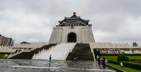 Taipei, Taiwan - Jan 6, 2016. View of National Chiang Kai-shek Memorial Hall in Taipei, Taiwan.