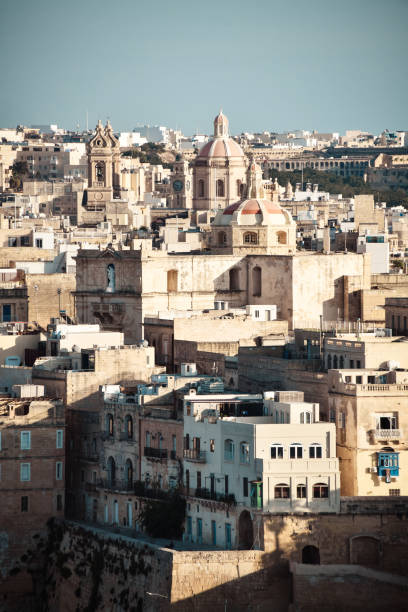 istock Stacked Apartment Buildings Above Old Harbor In Valletta, Malta 1805640208