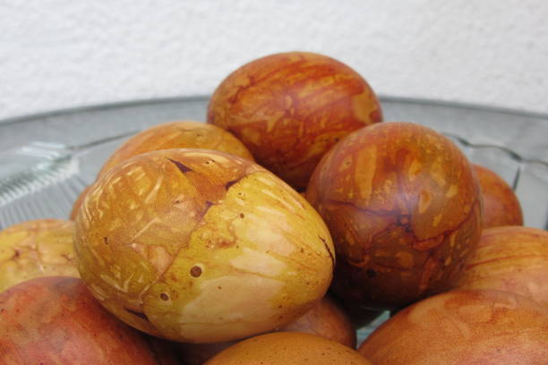 istock Easter Eggs In The Bowl On The Table 1805642415