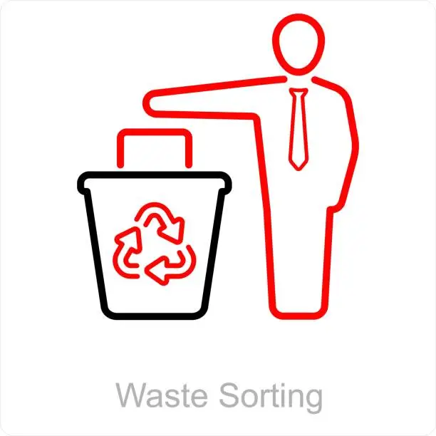 Vector illustration of Waste Sorting and disposal icon concept