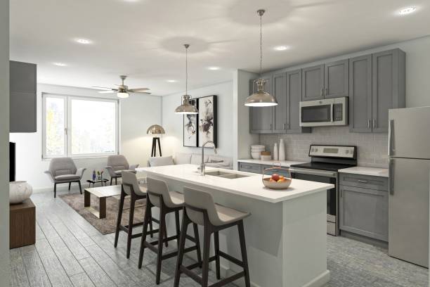 istock Small Apartment - Kitchen and Living Room 1805648731
