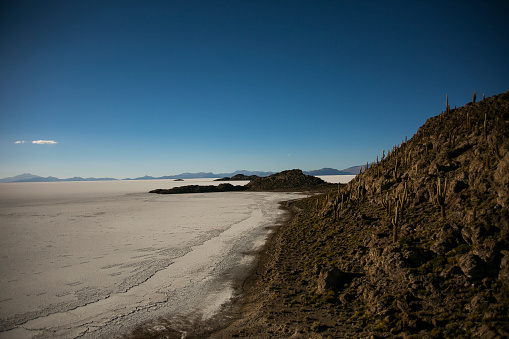 Big Uyuni salar in Cordillera Real, Andes, Bolivia