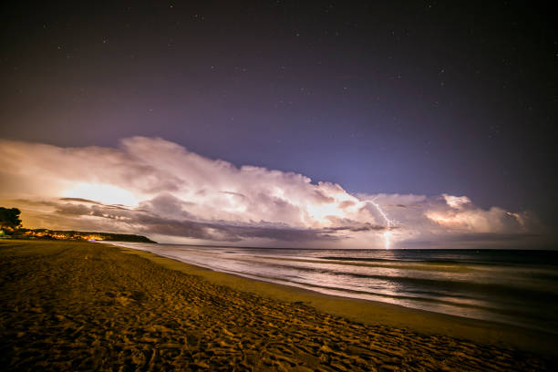 istock Lightning in Platja Llarga beach, Tarragona, Spain 1805657794