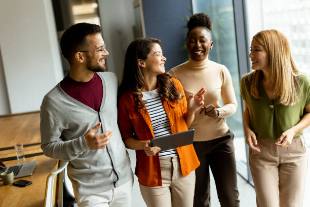istock Young multiethnic startup team working in the modern office 1805658176