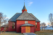 Bø Church in Bø i Vesterålen during winter