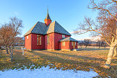 Bø Church in Bø i Vesterålen during winter