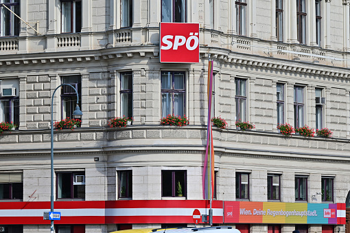 SPÖ federal office on the day of the Rainbow Parade in Vienna, June 17, 2023