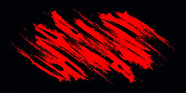 Vector illustration of Red and Black Grunge Background. Sport Banner with Brush Style. Brush Stroke Illustration for Banner, Poster, or Sports Background. Scratch and Texture Elements For Design