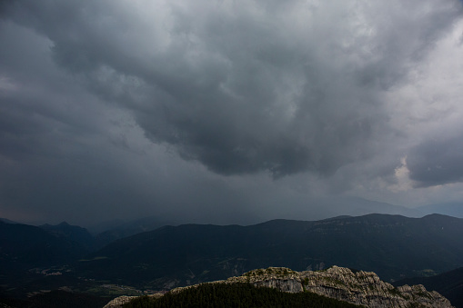 Storm clouds in Bergueda mountains, Barcelona, Pyrenees, Spain