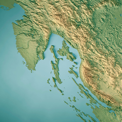3D Render of a Topographic Map of the Adriatic Sea of the northern part of Croatia, Kvarner Gulf and Istria. 
All source data is in the public domain.
Color texture: Made with Natural Earth.
http://www.naturalearthdata.com/downloads/10m-raster-data/10m-cross-blend-hypso/
Water texture: SRTM Water Body SWDB: https://dds.cr.usgs.gov/srtm/version2_1/SWBD/
Relief texture: SRTM data courtesy of NASA JPL (2020). URL of source image:
https://lpdaac.usgs.gov/products/srtmgl1v003/