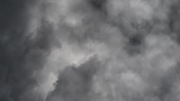 view of a lightning strike that occurred in the dark clouds