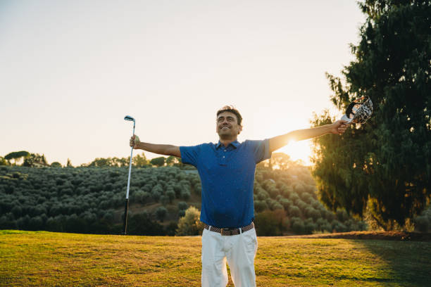 istock Hole-in-one celebration for a professional golfer 1805751011