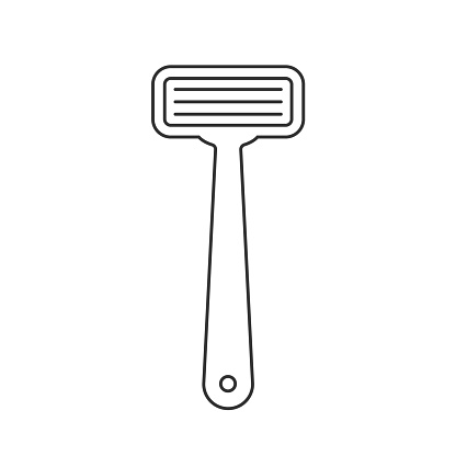Safety razor line icon in flat style. Vector