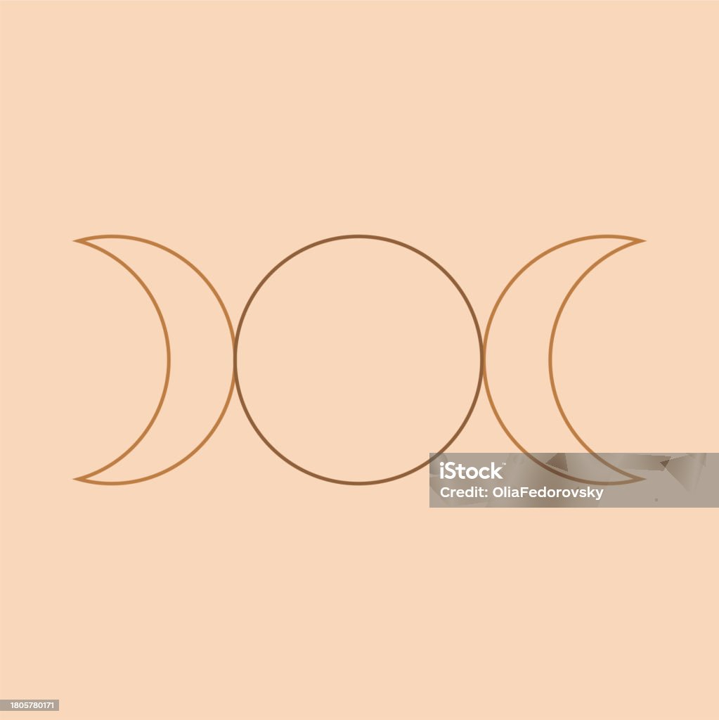 Round Moon Design Crescent Moon Geometric Form Modern Round Shape Stock Illustration ...