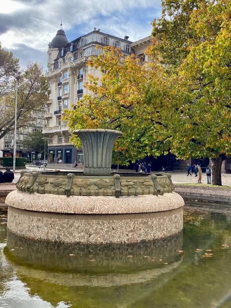 istock Bulgaria - Sofia - Fountain at Atanas Burov square 1805796684