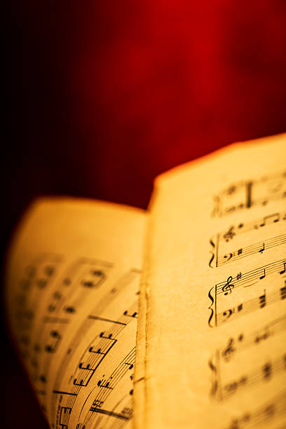 istock Sheet music on red velvet 180579677