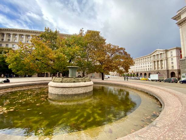 istock Bulgaria - Sofia - Fountain at Atanas Burov square 1805797276