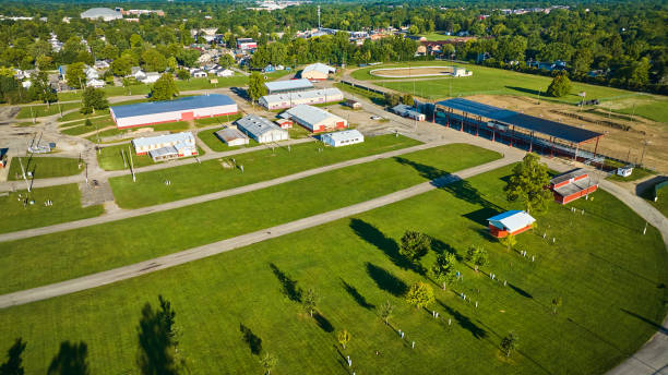 Delaware County Fairgrounds aerial bright summer day Muncie, Indiana