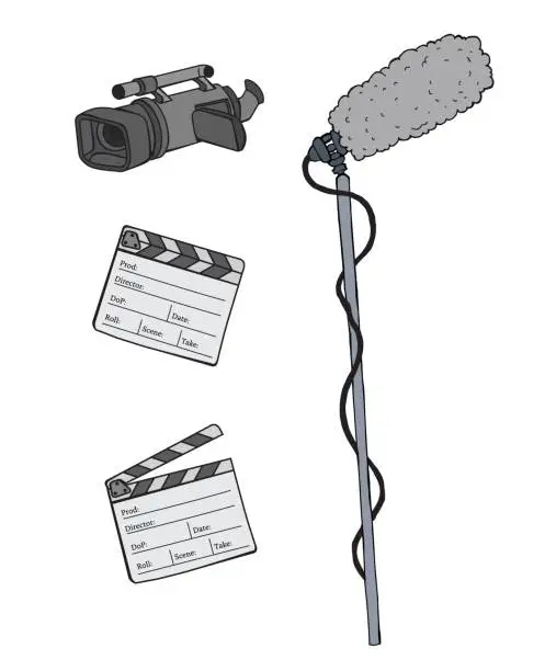 Vector illustration of Sound and filming equipment