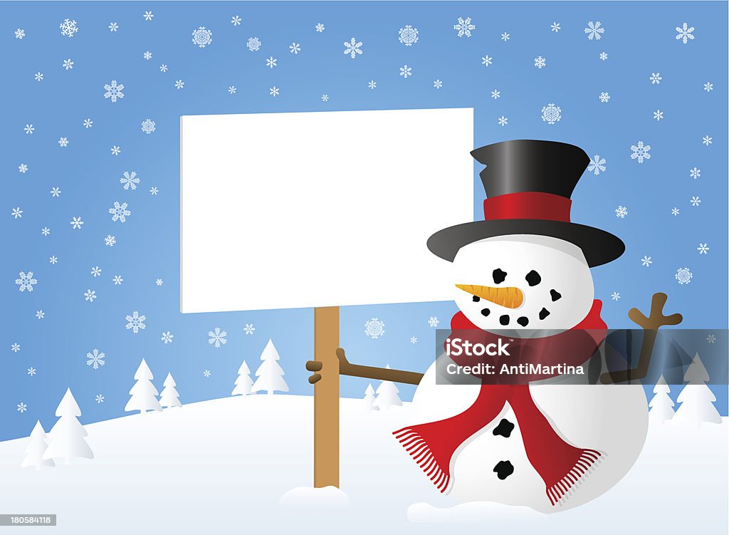 Bałwan śniegowy z jego strony logowania - Grafika wektorowa royalty-free (Krajobraz)